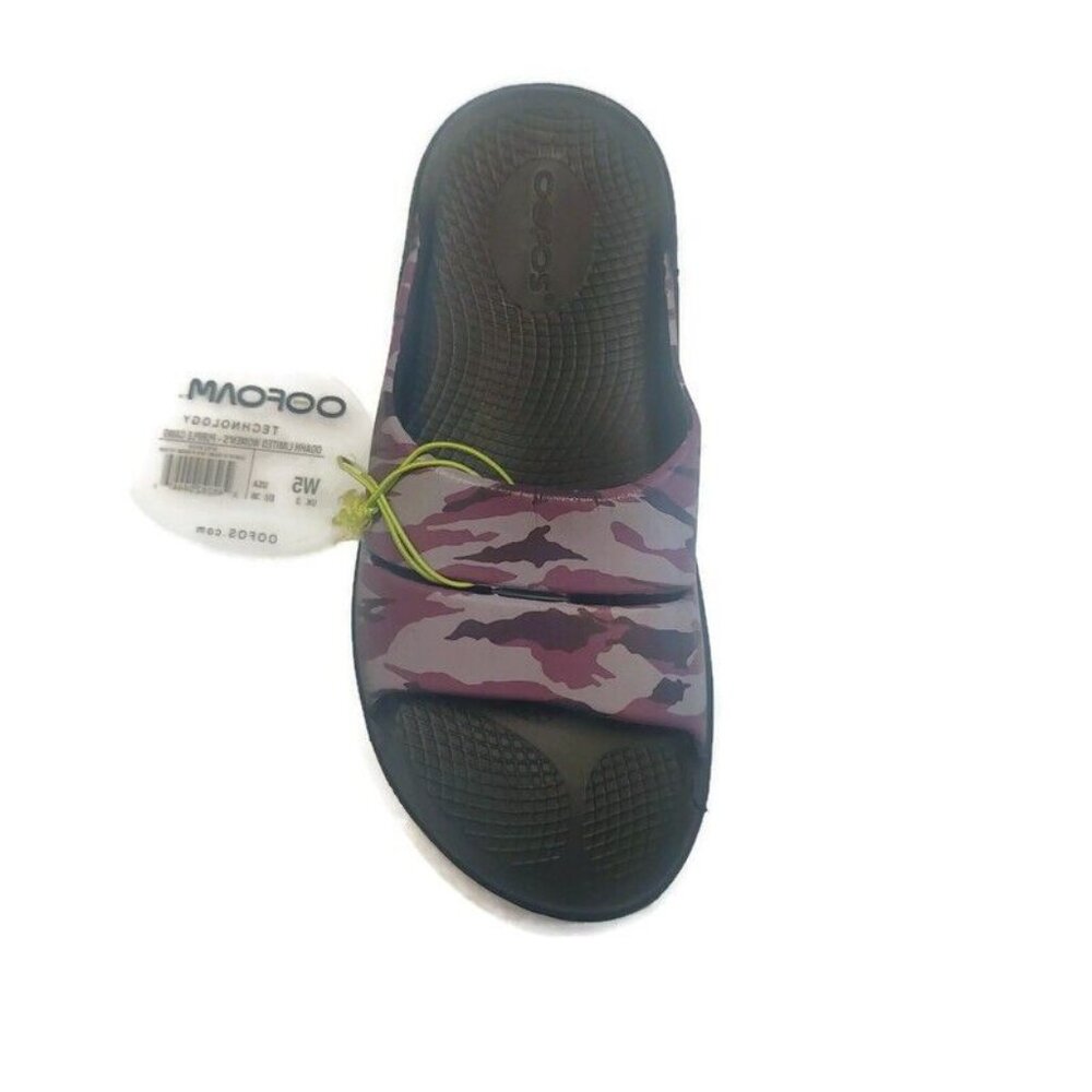 OOFOS Ooahh Limited Recovery Slide Womens Size 5 Pool Sandal Purple Camo - Picture 2 of 11
